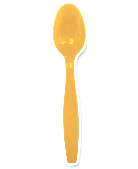 Yellow Plastic Dessert Spoons 25 pack Candy Bar Sydney